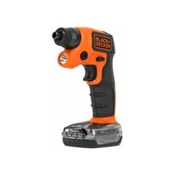 BLACK & DECKER - Cacciavite Elettrico BDCSFS30C-QW - 3,6 V, 180 Giri/min, 5,5 Nm, Lampada LED Integrata, Cofanetto Di Accessori Situato Sulla Base, Colore: Arancione - 31 Punte Di Avvitamento