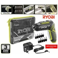 Ryobi AVVITATORE ERGONOMICO A BATTERIA RICARICABILE 4V LITIO (1X 1.3AH) TESTA GIREVOLE