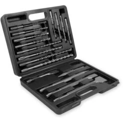 VONROC Set Di Punte E Scalpelli SDS-Plus 17 Pezzi. Universale. Include Valigetta