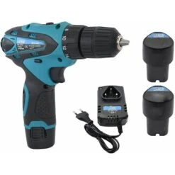 Trapano Avvitatore Doppia Batteria 12V Ricaricabile Portatile Cordless Valigetta -Makitae Outlet 59594898 5