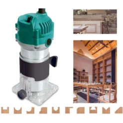 Fresatrice Verticale Elettrica 800W 6.35MM Rifilatore Fresa Legno Trimmer Router 9 Fresatrice Verticale Elettrica 800W 6.35MM Rifilatore Fresa Legno Trimmer Router -Makitae Outlet 59637647 5