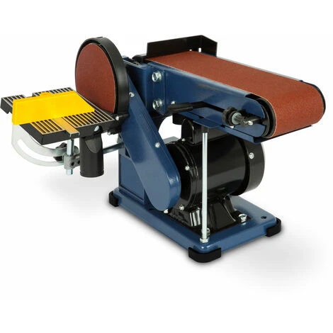 375 W Levigatrice A Nastro E Disco (150 Mm Diametro Piastra, Supporto Per Attrezzi Regolabile, Piedini Antivibranti) Smerigliatrice Banco 1 375 W Levigatrice A Nastro E Disco (150 Mm Diametro Piastra, Supporto Per Attrezzi Regolabile, Piedini Antivibranti) Smerigliatrice Banco
