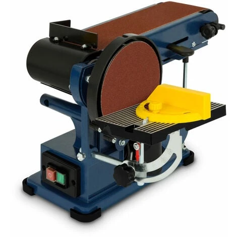 375 W Levigatrice A Nastro E Disco (150 Mm Diametro Piastra, Supporto Per Attrezzi Regolabile, Piedini Antivibranti) Smerigliatrice Banco 3 375 W Levigatrice A Nastro E Disco (150 Mm Diametro Piastra, Supporto Per Attrezzi Regolabile, Piedini Antivibranti) Smerigliatrice Banco - immagine 3