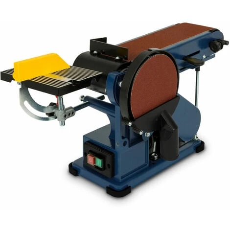 375 W Levigatrice A Nastro E Disco (150 Mm Diametro Piastra, Supporto Per Attrezzi Regolabile, Piedini Antivibranti) Smerigliatrice Banco 4 375 W Levigatrice A Nastro E Disco (150 Mm Diametro Piastra, Supporto Per Attrezzi Regolabile, Piedini Antivibranti) Smerigliatrice Banco - immagine 4