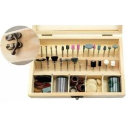 MINI SET DI PIETRE PER LEVIGATURA 100 PEZZI CON CUSTODIA IN LEGNO BEAST