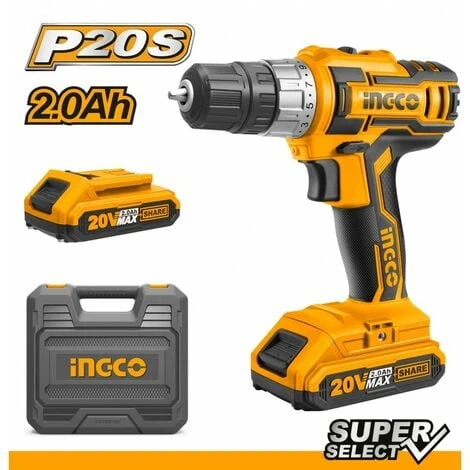 TRAPANO AVVITATORE 45Nm 20V CON 2 BATTERIE + VALIGETTA - INGCO CDLI200215 1 TRAPANO AVVITATORE 45Nm 20V CON 2 BATTERIE + VALIGETTA - INGCO CDLI200215