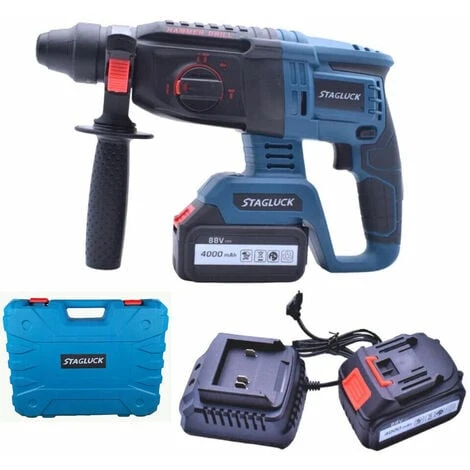 Trapano Scalpellatore Doppia Batteria Martello Demolitore SDS PLUS 4Ah 88V 1 Trapano Scalpellatore Doppia Batteria Martello Demolitore SDS PLUS 4Ah 88V
