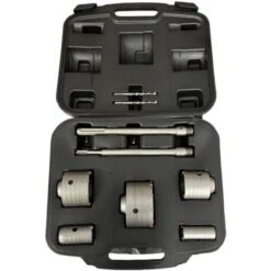 KIT FRESE CAROTATRICI PIETRA CON BARRE + VALIGIA 10 PZ