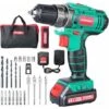 HYCHIKA Trapano Avvitatore Batteria 12V, Batteria 2 Velocità 30N .m Mas, 4x Punte Piatte, 6x Punte Elicoidali, 6x Pezzi Di Viti, 5x Chiavi A Hussola E Custodia, Multicolore