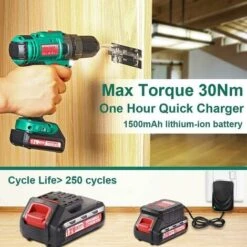 HYCHIKA Trapano Avvitatore Batteria 12V, Batteria 2 Velocità 30N .m Mas, 4x Punte Piatte, 6x Punte Elicoidali, 6x Pezzi Di Viti, 5x Chiavi A Hussola E Custodia, Multicolore -Makitae Outlet 67555092 4