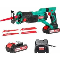 Sega A Gattuccio, HYCHIKA 18V Sega Universale Multifunzionecon Luce LED, Velocità 0-2800SPM, 2x2000 MAh Batterie, Ricarica Rapida Da 1 Ora, Ideale Per Il Taglio Di Legno E Metallo