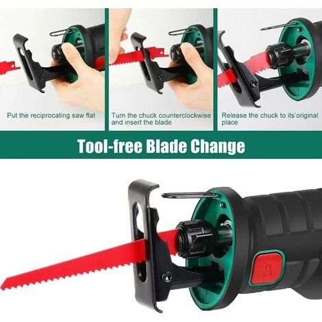 Sega A Gattuccio, HYCHIKA 18V Sega Universale Multifunzionecon Luce LED, Velocità 0-2800SPM, 2x2000 MAh Batterie, Ricarica Rapida Da 1 Ora, Ideale Per Il Taglio Di Legno E Metallo 2 Sega A Gattuccio, HYCHIKA 18V Sega Universale Multifunzionecon Luce LED, Velocità 0-2800SPM, 2x2000 MAh Batterie, Ricarica Rapida Da 1 Ora, Ideale Per Il Taglio Di Legno E Metallo - immagine 2