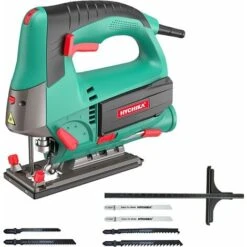 Seghetto Alternativo 800W, HYCHIKA Profondità Di Taglio 110mm, 8003000RPM, Angolo Di Inclinazione Regolabile Da ±45 °