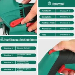 Seghetto Alternativo 800W, HYCHIKA Profondità Di Taglio 110mm, 8003000RPM, Angolo Di Inclinazione Regolabile Da ±45 ° -Makitae Outlet 67555108 4