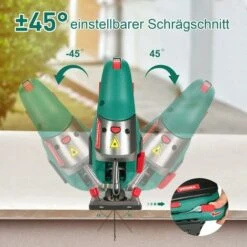 Seghetto Alternativo 800W, HYCHIKA Profondità Di Taglio 110mm, 8003000RPM, Angolo Di Inclinazione Regolabile Da ±45 ° -Makitae Outlet 67555108 5