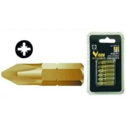 Inserti Per Avvitatori Vigor Cr Croce-Titanio Pz.6 N. 3 Pz