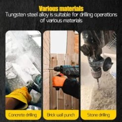 Set Di Punte Da Trapano Per Calcestruzzo Da 5 Pezzi, 6 6,5 8 10 12 X 110- 160 Mm Set Di Punte Da Trapano Per Metallo Di Alta Qualità, Punte Da Trapano Sds Per Piastrelle In Ceramica E Muratura In Ceme -Makitae Outlet 69790590 5