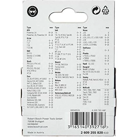 Bosch Graffe Tipo 53, 11, 4 X 0, 74 X 8 Mm, Accessorio Graffatrice 2 Bosch Graffe Tipo 53, 11, 4 X 0, 74 X 8 Mm, Accessorio Graffatrice - immagine 2