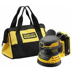 Stanley FMCW220D1-QW Fatmax Levigatrice Eccentrico Con 1 Batteria 2Ah,18 V, Giallo/Nero