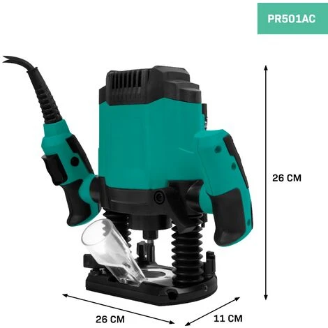 VONROC Fresa Verticale 1200W - 6-8mm - Incl. Set Di Punte Da 6 Pezzi 2 VONROC Fresa Verticale 1200W - 6-8mm - Incl. Set Di Punte Da 6 Pezzi - immagine 2