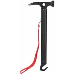 Martello Da Campeggio Per Impieghi Gravosi, Gancio Per Martello Da Campeggio All'aperto Multifunzionale, Design Della Testa Antiscivolo Nero Con Cavo -Makitae Outlet 71378798 5