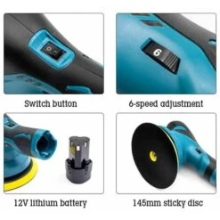 Lucidatrice Rotorbitale Cordless Con Doppia Batteria Da 12v Levigatrice Per Auto 7 Lucidatrice Rotorbitale Cordless Con Doppia Batteria Da 12v Levigatrice Per Auto -Makitae Outlet 71487409 3