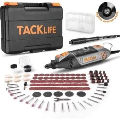TACKLIFE Utensili Rotante, Strumento Multifunzione135W Kit Con 150 Pz Accessori/Mandrino Autoserrante Universale/Albero Flessibile, 10,000-35,000 Giri/Min RTSL50AC