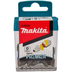 Makita E-03252 Set Di Inserti A Doppia Torsione PZ2 25 Mm - Confezione Da 15