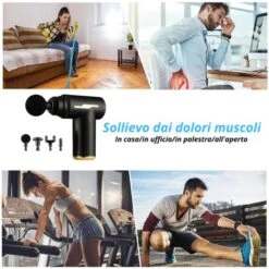 Pistola Massaggiante Muscolare Elettrica Ricaricabile USB 7 Pistola Massaggiante Muscolare Elettrica Ricaricabile USB -Makitae Outlet 74642801 4