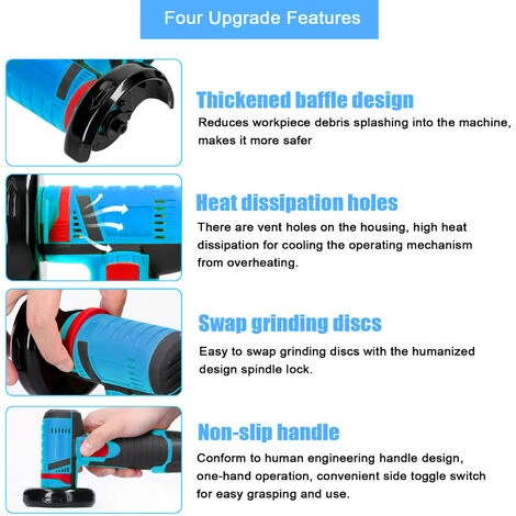 Mini Smerigliatrice Elettrica Multifunzionale Da 19500 Giri/min Taglierina Portatile Per Taglio Lucidatura Piastrelle In Ceramica Legno Pietra Acciaio (Blu, Spina Europea 1 Batteria) 2 Mini Smerigliatrice Elettrica Multifunzionale Da 19500 Giri/min Taglierina Portatile Per Taglio Lucidatura Piastrelle In Ceramica Legno Pietra Acciaio (Blu, Spina Europea 1 Batteria) - immagine 2