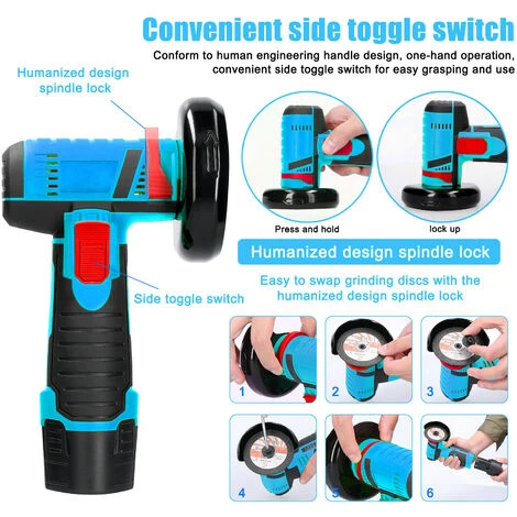 Mini Smerigliatrice Elettrica Multifunzionale Da 19500 Giri/min Taglierina Portatile Per Taglio Lucidatura Piastrelle In Ceramica Legno Pietra Acciaio (Blu, Spina Europea 1 Batteria) 5 Mini Smerigliatrice Elettrica Multifunzionale Da 19500 Giri/min Taglierina Portatile Per Taglio Lucidatura Piastrelle In Ceramica Legno Pietra Acciaio (Blu, Spina Europea 1 Batteria) - immagine 5