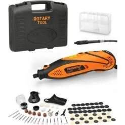 ENGINDOT - Kit Di Attrezzi Multifunzione Da 135 W Con 80 Accessori E 4 Accessori, Velocità Variabile 10000-32000 Giri/min, Albero Flessibile, Per Fresatura, Taglio E Incisione E Creazioni Fai Da Te