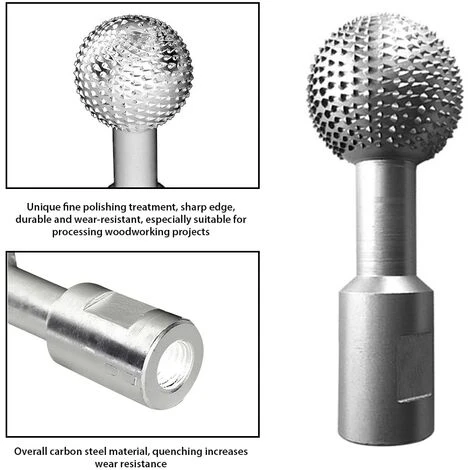 Scalpello A Sfera Perno A Sfera Carpenteria Acciaio Al Carbonio Lavorazione Del Legno Testa Abrasiva Diametro 40 Mm Mestiere Professionale 10 Mm 1 Pz 2 Scalpello A Sfera Perno A Sfera Carpenteria Acciaio Al Carbonio Lavorazione Del Legno Testa Abrasiva Diametro 40 Mm Mestiere Professionale 10 Mm 1 Pz - immagine 2