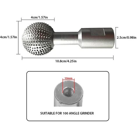 Scalpello A Sfera Perno A Sfera Carpenteria Acciaio Al Carbonio Lavorazione Del Legno Testa Abrasiva Diametro 40 Mm Mestiere Professionale 10 Mm 1 Pz 4 Scalpello A Sfera Perno A Sfera Carpenteria Acciaio Al Carbonio Lavorazione Del Legno Testa Abrasiva Diametro 40 Mm Mestiere Professionale 10 Mm 1 Pz - immagine 4