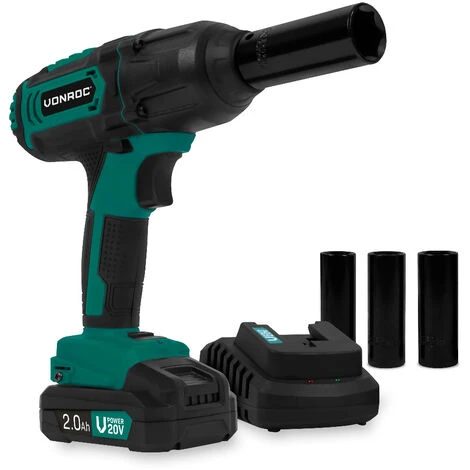 VONROC Avvitatore A Impulsi A Batteria 20V - 4 Impostazioni: 100/200/300/400Nm - Include 4 Bussole - Include Batteria 2.0Ah E Caricabatterie 1 VONROC Avvitatore A Impulsi A Batteria 20V - 4 Impostazioni: 100/200/300/400Nm - Include 4 Bussole - Include Batteria 2.0Ah E Caricabatterie