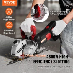 VEVOR Scanalatrice Con 8 Lama, Guida Laser, Scanalatore Per Muro Profondita 41mm, Sega Elettrica Efficiente 125MM, Scanalatore Per Tracce Muro 2700W, Per Tagliare Piastrelle, Metallo Morbido E Legno -Makitae Outlet 82818273 3