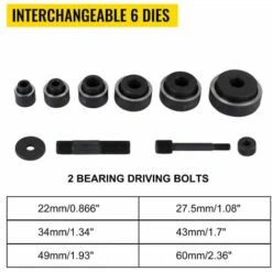 VEVOR Kit Di Perforazione Idraulica Ad Eliminazione Diretta 10 Ton, Punzonatrice Idraulica In Acciaio Strumento Di Perforazione Con 6 Set Di Punzione Per Cantieri, Lavori Di Manutenzione E Fai-Da-Te -Makitae Outlet 82818562 3