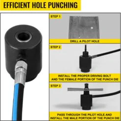 VEVOR Kit Di Perforazione Idraulica Ad Eliminazione Diretta 10 Ton, Punzonatrice Idraulica In Acciaio Strumento Di Perforazione Con 6 Set Di Punzione Per Cantieri, Lavori Di Manutenzione E Fai-Da-Te -Makitae Outlet 82818562 4