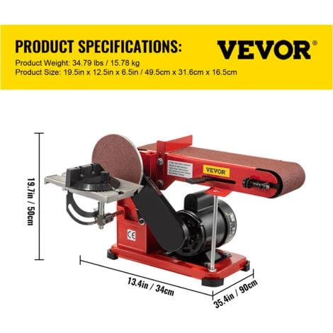 Levigatrice Combinata Da Banco 370w Mutifunzione A Nastro A Disco 150mm 2 Levigatrice Combinata Da Banco 370w Mutifunzione A Nastro A Disco 150mm - immagine 2