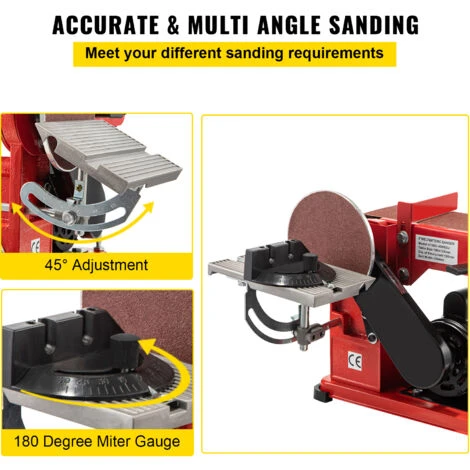 Levigatrice Combinata Da Banco 370w Mutifunzione A Nastro A Disco 150mm 5 Levigatrice Combinata Da Banco 370w Mutifunzione A Nastro A Disco 150mm - immagine 5