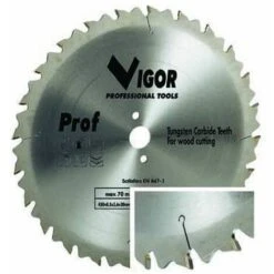 Vigor Lame Circolari Legno 40 Denti Widia F30 Mm.500