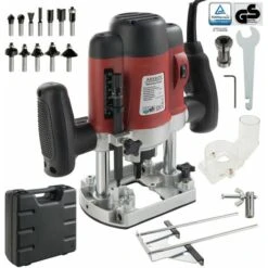 AREBOS Fresatrice Verticale Elettrica 1200W + Set 12 Frese Incl.