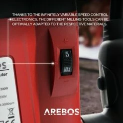 AREBOS Fresatrice Verticale Elettrica 1200W + Set 12 Frese Incl. -Makitae Outlet 8449314 3