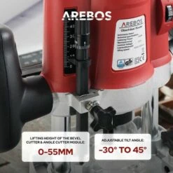 AREBOS Fresatrice Verticale Elettrica 1200W + Set 12 Frese Incl. -Makitae Outlet 8449314 4
