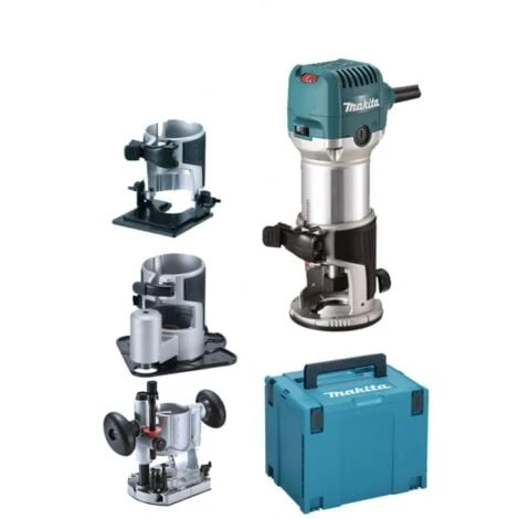 Makita RT0702CX3J Rifilatore Multifunzione 710 W Con Accessori Per Fresatura 1 Makita RT0702CX3J Rifilatore Multifunzione 710 W Con Accessori Per Fresatura