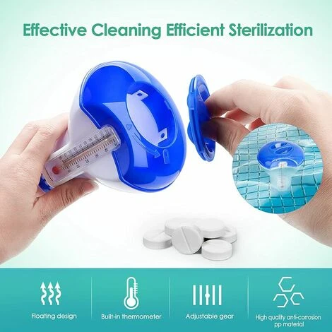 Mini Piscina Galleggiante Dosatrice In Pollici, Galleggiante Dosatore, Galleggiante Per Compresse Di Cloro, Piscina Galleggiante Dosatrice Con Termometro, Galleggiante Per Cloro, Galleggiante Per Pisc 5 Mini Piscina Galleggiante Dosatrice In Pollici, Galleggiante Dosatore, Galleggiante Per Compresse Di Cloro, Piscina Galleggiante Dosatrice Con Termometro, Galleggiante Per Cloro, Galleggiante Per Pisc - immagine 5