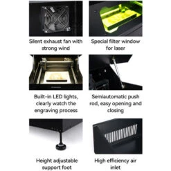 ATOMSTACK B1 Custodia Protettiva Antipolvere In Metallo Con Incisione Laser, Design Dell'apertura Di Ventilazione, Finestra In Acrilico Con Filtro Laser -Makitae Outlet 86492786 5