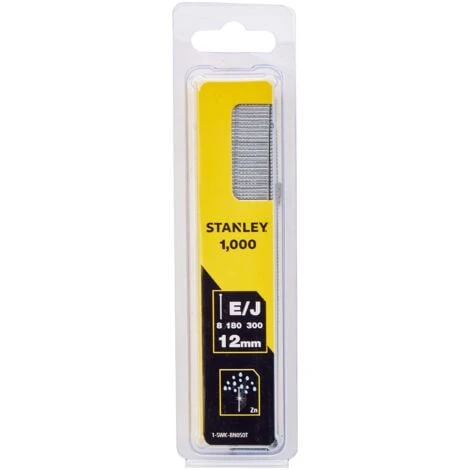 Stanley 1-Swk-Bn050T Graffette Tipo J, Set Di 1000 Pz, 12 Mm, Argento 1 Stanley 1-Swk-Bn050T Graffette Tipo J, Set Di 1000 Pz, 12 Mm, Argento