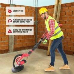 AREBOS Levigatrice Giraffa Orbitale Per Pareti Muro Cartongesso 710 W 225 Mm -Makitae Outlet 8741338 4