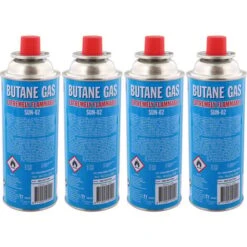 Set 4 Cartucce Gas Butano Da 227 Gr Ricarica Gas Ø70 X 20 Cm Ideale Per Barbecue
